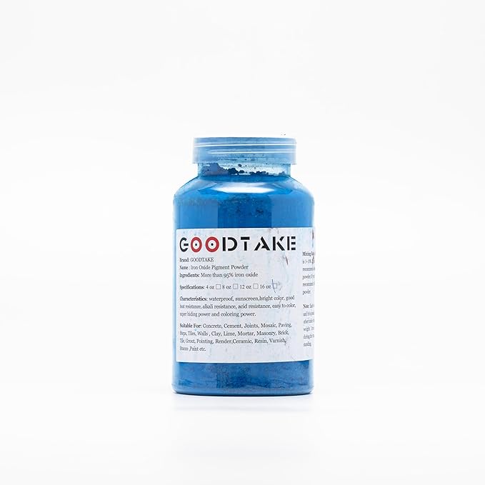 GOODTAKE Blue Pigment Cement Pastel Tile Paint Color Pigment DIY Manually Paving Concrete Mold Concrete Color Pigment Dye for Cement Mortar Grout (Blue, 2 Pounds)
