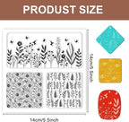 CHGCRAFT Polymer Clay Texture Sheet Leaves and Flowers Clay Texture Mat Floral Polymer Mats Earrings Tools for Jewelry Making DIY Crafts, 5.5x5.5inch