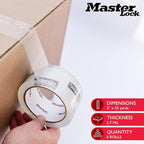 Master Lock Heavy Duty Packing Tape, 2 in x 55 yd, 2.7 Mil Thick Strong Shipping Tape, 6 Clear Tape Rolls