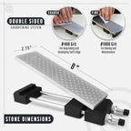 Heavy Duty Diamond Sharpening Stone Set with Adjustable Base, 2-Sided Fine/Coarse Grit Diamond Sharpening Plate, Fast & Efficient Diamond Knife Sharpener for Knives and Chisels from Schaaf Tools