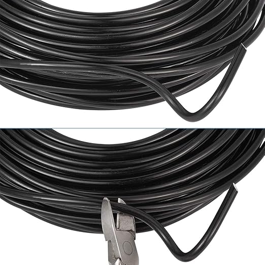 Fashewelry 65.6 Feet 3.5mm Aluminum Wire Black Bendable Metal Craft Wire for Beading Jewelry Craft Making