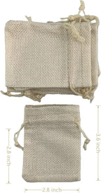 Palmhomee Pack of 25 Burlap Gift Bags with Drawstring Linen Jewelry Pouches Wedding Hessian Jute Bags for Birthday and Treat Pouches Party Wedding Favors Gift (2.8x3.6 Inch, Cream)