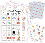 Wedding Party Bingo Game Cards(24 Players), Bridal Shower Bingo Card for Family Friend Adult, Large Group Holiday Engagement Party Activity Favor Decoration Supplies -001