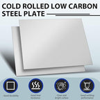 2 Pcs 16 Gauge Metal Steel Sheet 12 x 9 in Mild Cold Rolled Plate 0.06 in (1.5mm) Thick Weldable Carbon Square Metal Panels for Outside Industrial DIY Use Projects Weld Accessories