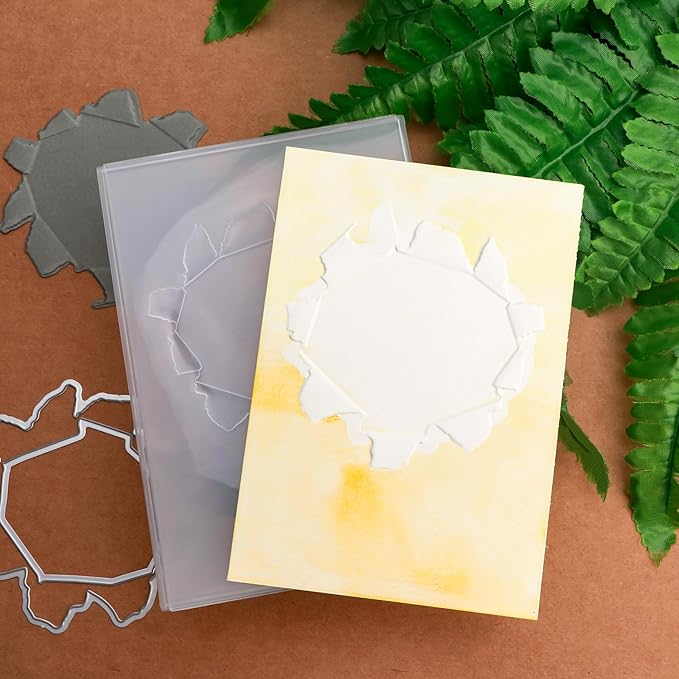 BAOFALI3D Embossing Folder and Metal Die Set for Card Making,Hollow Flower Texture Embossing Template Paper Card Embossing Stencil for DIY Scrapbooking Photo Album Card Paper Craft Decoration