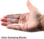 6 Pieces Stamp Block Clear Acrylic Stamping Blocks Tools Set with Grid Lines for DIY Crafts Scrapbooking Card Making Ornaments Stamping Projects