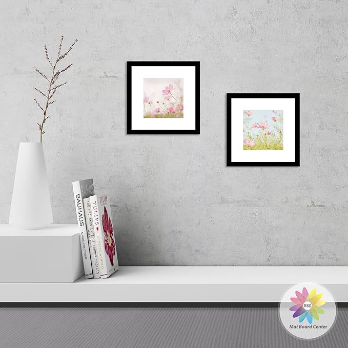 Mat Board Center, Pack of 10, 12x12 for 8x8 White Photo Picture Mats - Acid Free, 4-ply Thickness, White Core - for Pictures, Photos, Framing