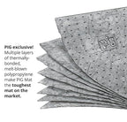PIG Mat | Oil Absorbent Mat | Original PIG Mat | 15" x 20" Mat Pads | Absorbs 11 Gallons per Box | 100 Oil Absorbing Pads | Lightweight | MAT155