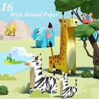 MIREONETRY Origami Kit for Kids Ages 6+,16 Style 3D Animal Origami Paper Kit,Easy Origami Paper Art for Beginners Kids Adults,Gifts for Boys&Girls