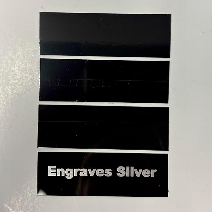 Blank Metal Plates for Laser Engraving - 4 Pack | Aluminum Sheets 0.020" Thick | CO2, Diode, Fiber Laser Compatible | Multiple Sizes & Colors (Black (engraves silver), 1x8.25 inch)