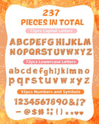 237 Pcs Glitter Bulletin Board Letters, Numbers and Punctuation, Poster Board Letters Alphabet Cut Out Cardboard Letters Accessories for Classroom Display Decorating Supplies 4inch (Orange)