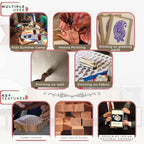 Handcarved Wooden Stamps for Block Printing - Stamps for Mehndi, Saree Border, Scrapbooking, Fabric Textile Paper, Kids, Art Work | Set of 5 | Hashcart®