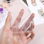6PCS Acrylic Stamp Block with Grid Lines, Clear Stamping Blocks Tool Decorative Stamp Blocks Square Display Block Set Props for DIY Crafts Scrapbooking Card Making