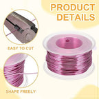 uxcell 18 Gauge / 1mm Anodized Aluminum Wire for Jewelry Craft Making, 102 Feet Bendable Flexible Wire for DIY Home Decor Gardening Sculpture, Dark Pink