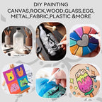TRANSON 6 Black and 2 White Paint Markers Brush and Fine Dual-tip Acrylic Paint Marker for Rock Glass Canvas Wood Leather Ceramic DIY Painting