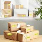 Direct Thermal Label 2x1 Inch- Barcode Labels- Holographic Thermal Sticker Labels for Address, Shipping, Compatible with Rollo Label Printer & MUNBYN& Zebra (300 Labels/Yellow)