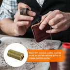 MECCANIXITY Waxed Thread,197 Yard 1mm 210D Flat Wax Thread Polyester Waxed String for Leather Sewing Hand Weaving Book Binding Home Decoration,Deep Khaki