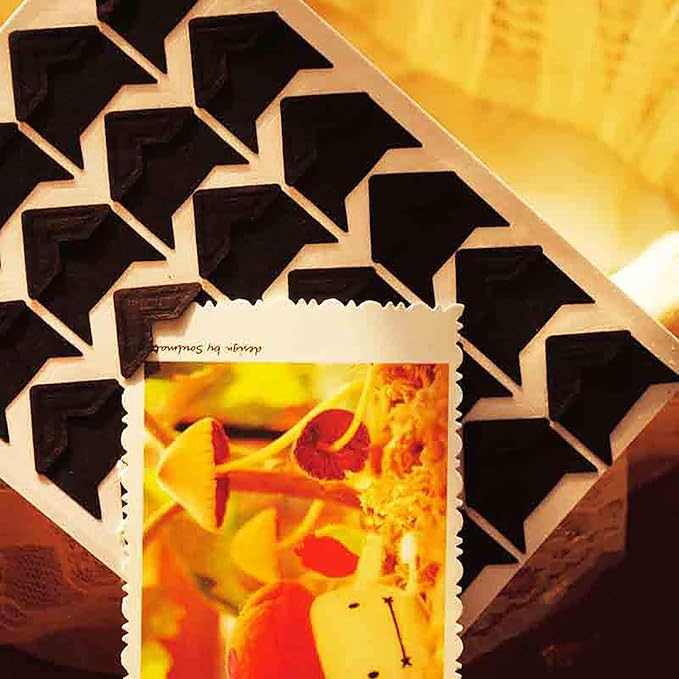 10 Sheet (240-pack) Photo Corners Self Adhesive PVC Paper Photo Foto Corner Stickers for Scrapbooking Personal Journal (Style2-10sheet Black)