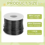 MECCANIXITY 20 Gauge Anodized Aluminum Craft Wire Bendable Bonsai Training Wire 771 Feet 0.8mm for Sculpting Crafts Wreath Floral Beading Jewelry Making, Black