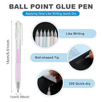 6 Pcs Glue Stick Pens for Crafting, Easy Precise Control Fine Tip, Quick Dry Paper Craft Glue for Card Making