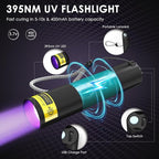 UV Resin Kit with Light, 100g UV Resin with Rechargeable 395NM UV Flashlight, Fast Curing in Seconds, UV Glue Adhesive for Bonding Jewelry, Plastic, Glass Repair, w/Mat, Gloves, Storage Bag