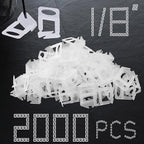 Tile Leveling System Clips 1/8" 2000 Piece 3.0mm Tile Leveler Clips DIY Tile Spacers Tile Leveling Clips for Professional Ceramic Tile and Stone Installation