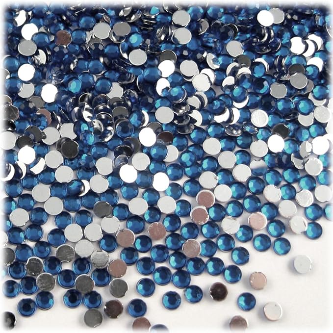 The Crafts Outlet 5-PK Set (7,200-Piece), Round 3mm Rhinestones, Flatback, Purple Tones