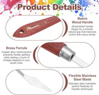 MECCANIXITY Pack of 1 Palette Knife No.6, 9.4" Long Palette Knives with Stainless Steel Flexible Spatula Pallet Knife and Wood Handle for Scraping, Mixing, Oil Acrylic Painting Canvas