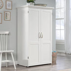 Sauder Miscellaneous Storage Craft & Sewing Armoire, L: 35.11" x W: 21.81" x H: 61.58", Glacier White finish