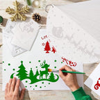 14Pcs Larger Christmas Stencils for Painting On Wood Reusable Xmas Stencils Set Holiday Templates for DIY Crafts Home Decor Art Projects