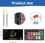 Mini Glitter Watercolor Paint Set with Paper, 12 Colors Shimmer Metallic Watercolour Painting Sets, Solid Pearl Water Color Paints for Adult, Kids(3ml 12 Colors)