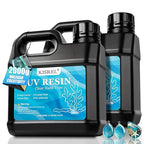 KISREL UV Resin 2000g - Upgraded UV Resin Kit, Hard Type Crystal Clear Ultraviolet Curing UV Epoxy Resin for Craft Jewelry Making
