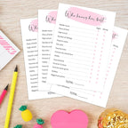 Who Knows The Birthday, Birthday Party Games, Birthday Party Activity Favor, Set of 20 Games Cards, Birthday Supplies, Activity, Decorations -B03