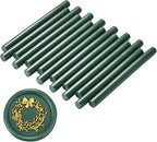Yoption 15 Pieces Olive Green Glue Gun Sealing Wax Sticks for Wax Seal Stamp, Great for Wedding Invitations, Envelopes, Cards, Christmas Gift Ideas, Wine Packages (Olive Green)
