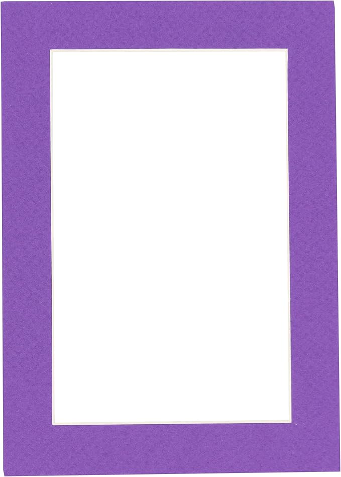 6x8 Mat for 8x10 Frame - Precut Mat Board Acid-Free Show Kit with Backing Board, and Clear Bags Purple 6x8 Photo Matte Made to Fit a 8x10 Picture Frame Matboard for Framing, Pack of 1 Mat