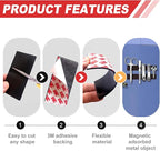 Thaibear Magnetic Strip, Flexible Magnetic Tape with Adhesive Backing (16 Pack, 3" x 1") Strong Adhesive Magnetic Strips for DIY, Crafts, Fridge - Sticky Magnet Tape Strip for Wall