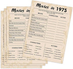 50th Birthday Party Games, Movie in 1975 Games, Birthday Party Supplies for Adults, Fun 1975s Party Game，Pack of 30 Cards