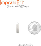 ImpressArt - Premium Metal Stamping Rectangle Blanks for Metal Stamping and Jewelry Making (24 Pack) (5/8" Rectangle Tag w/Ring, Aluminum)