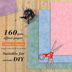 6 Inch Macaron Color Scrapbooking Paper Pad - 24 Sheets Double Sided Aesthetic Design for Card Making Photos Album Journals Material Decorative Collage Origami DIY Crafts Gifts Wrapping