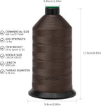 Extra Strong Bonded Nylon Thread #69 Tex70 – 16 OZ, 6000yds, Versatile Stitching Solution for Leather, Upholstery, Canvas Repair and More (Coffee)
