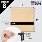 Trotec TroLase | 12"x12"x1/16", 8 Pcs | Maple/Black | 2 Ply | Modified Acrylic | Laser Engraving Double Color Plastic Sheet | Engraving Blanks for Laser, Saw, Guillotine | Made in USA