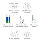 Grout Pen Brown Tile Paint Marker: Waterproof Grout Paint, Tile Grout Colorant and Sealer Pen - Narrow 5mm, 2 Pack with Extra Tips (7mL) - Brown
