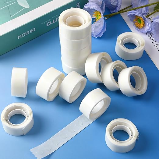 UPINS Glue Points Dots, 800Pcs Balloon Glue Adhesive Dots Double Sided Removable Glue Tape Dots for Balloons Crafts Decoration, 6 mm