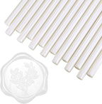 Yoption 15 Pieces Pearl White Glue Gun Sealing Wax Sticks for Wax Seal Stamp, Great for Wedding Invitations, Envelopes, Cards, Christmas Gift Ideas, Wine Packages