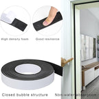 EVA Single-Sided Adhesive Black Foam Tape, 1.18inx16.4FT Single-Sided Sealing Strip Foam Pad Sponge Tape Window Weatherproof, Self-Adhesive Insulation Sealing Tape (Black)