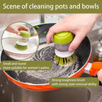 Soap Dispenser with Dish Brush and Storage Bracket, Easy to Clean Kitchen Utensils and Sink, Gray