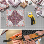 Headley Tools Thickened 24 x 36 Inch Self Healing Sewing Cutting Mat, A1 Rotary Cutting Sewing Mat for Crafts, Double Sided 5-Ply Table Cutting Board for Fabric Quilting Leather Hobby, Grey/Black