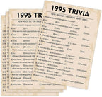 QUPT 30th Birthday Party Games, 1995 Trivia Games, Birthday Party Supplies for Adults, Fun 1995s Party Game，Pack of 30 Cards