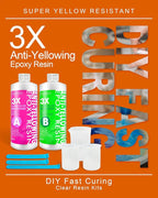 Epoxy Resin Crystal Clear Kit, Super Anti-Yellowing Craft Resin Epoxy 32OZ(16OZ Resin and 16OZ Hardener) for Art, Jewelry Making, Casting, Silicone Molds,Craft,Pigment by Puduo