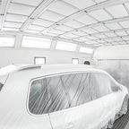 HARFINGTON Pre-Taped Masking Film 177.2" x65.6ft Double Adhesive Tape and Drape Painters Plastic Drop Cloth Film with Tape Plastic Sheeting for Automotive Painting Covering
